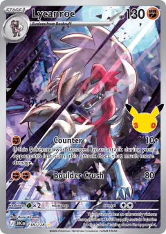 Lycanroc Illustration Rare card from 30th Celebration