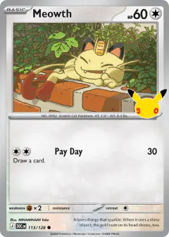 Meowth Common card from 30th Celebration