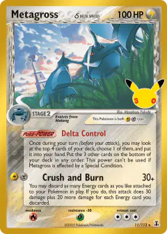 Metagross Rare Holo card from 30th Celebration