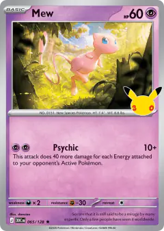 Mew Rare card from 30th Celebration
