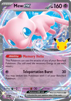 Mew ex Double Rare card from 30th Celebration