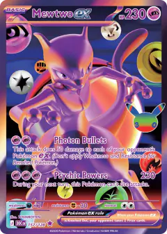 Mewtwo ex Futuristic Rare card from 30th Celebration