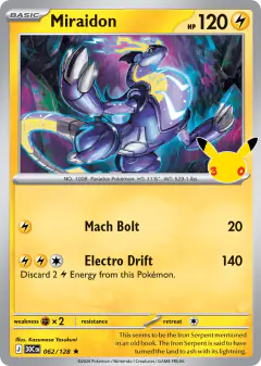Miraidon Rare card from 30th Celebration