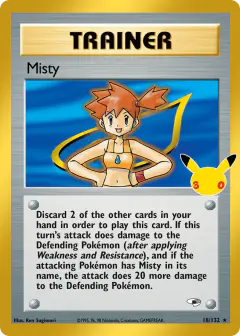 Misty Rare Holo card from 30th Celebration