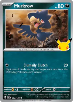Murkrow Common card from 30th Celebration