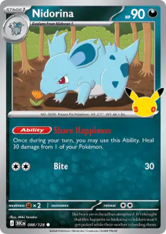 Nidorina Common card from 30th Celebration