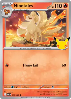 Ninetales Common card from 30th Celebration