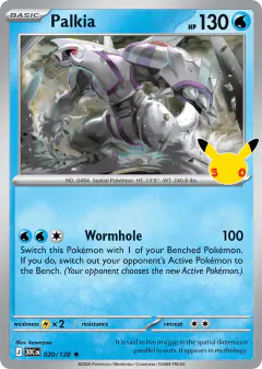 Palkia Rare card from 30th Celebration