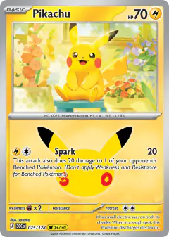 Pikachu Pikachu Rare card from 30th Celebration