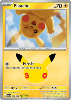 Pikachu Pikachu Rare card from 30th Celebration