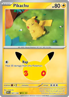 Pikachu Pikachu Rare card from 30th Celebration
