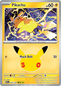 Pikachu Pikachu Rare card from 30th Celebration