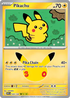 Pikachu Pikachu Rare card from 30th Celebration