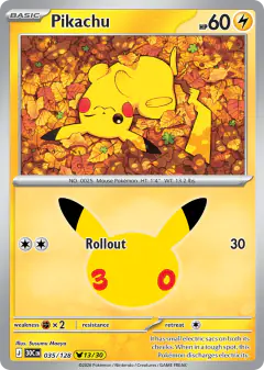 Pikachu Pikachu Rare card from 30th Celebration