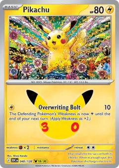 Pikachu Pikachu Rare card from 30th Celebration