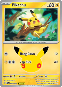 Pikachu Pikachu Rare card from 30th Celebration