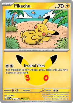 Pikachu Pikachu Rare card from 30th Celebration