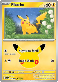 Pikachu Pikachu Rare card from 30th Celebration