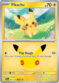 Pikachu Pikachu Rare card from 30th Celebration