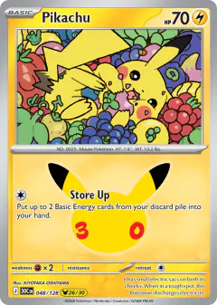 Pikachu Pikachu Rare card from 30th Celebration