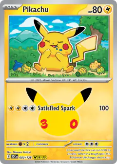 Pikachu Pikachu Rare card from 30th Celebration