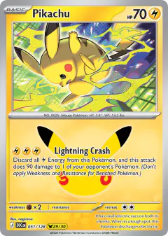 Pikachu Pikachu Rare card from 30th Celebration