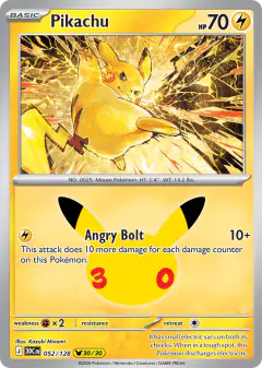 Pikachu Pikachu Rare card from 30th Celebration