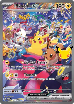 Pikachu ex Special Illustration Rare card from 30th Celebration