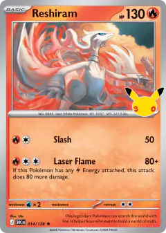 Reshiram Rare card from 30th Celebration