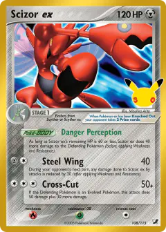 Scizor ex Rare Holo ex card from 30th Celebration