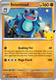 Seismitoad Common card from 30th Celebration