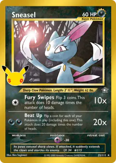 Sneasel Rare card from 30th Celebration