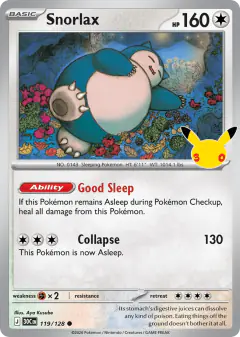 Snorlax Common card from 30th Celebration