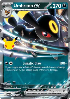 Umbreon ex Double Rare card from 30th Celebration