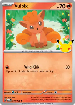Vulpix Common card from 30th Celebration