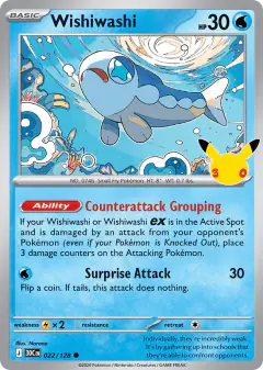 Wishiwashi Common card from 30th Celebration