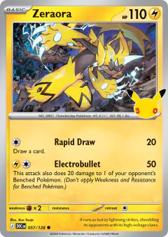 Zeraora Common card from 30th Celebration
