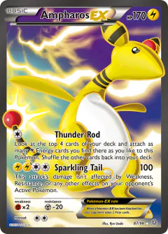 Ampharos-EX Rare Ultra card from Ancient Origins