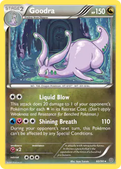 Goodra Rare Holo card from Ancient Origins