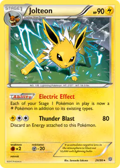Jolteon Rare Holo card from Ancient Origins