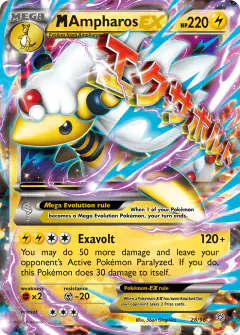 M Ampharos-EX Rare Holo EX card from Ancient Origins