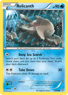 Relicanth Common card from Ancient Origins