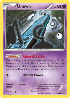 Unown Common card from Ancient Origins