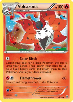 Volcarona Rare Holo card from Ancient Origins