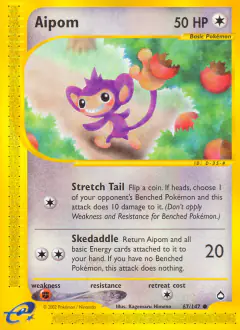 Aipom Common card from Aquapolis