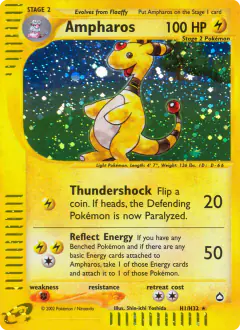 Ampharos Rare Holo card from Aquapolis