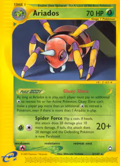 Ariados Rare card from Aquapolis