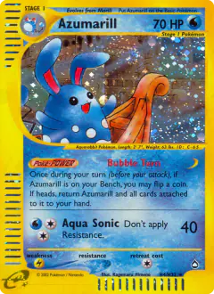 Azumarill Rare Holo card from Aquapolis