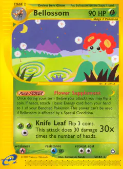 Bellossom Rare card from Aquapolis