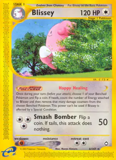 Blissey Rare card from Aquapolis